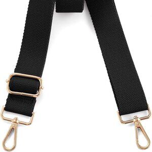 Black Shoulder Strap to convertable bag to shoulder or duffle bag. Gold metal